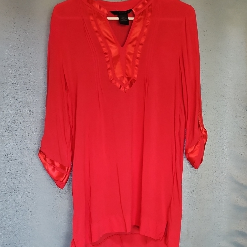Calvin Klein Collection Bold Red V-Neck Tunic